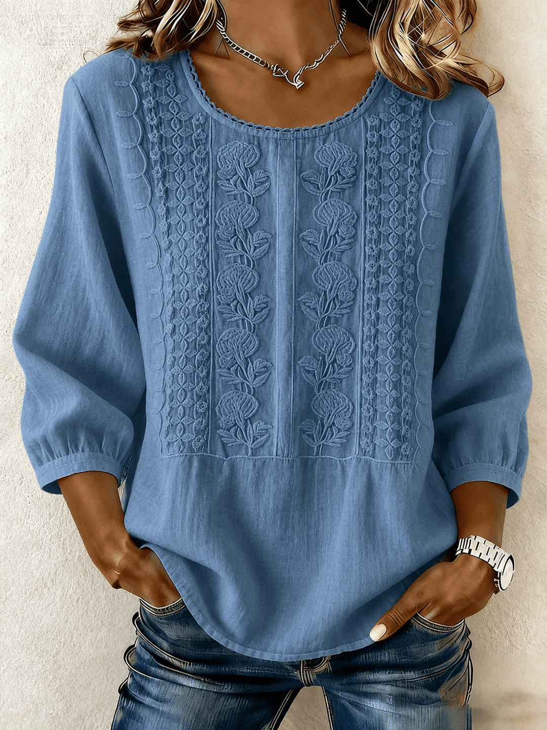 Amélie | Embroidered Lace Blouse