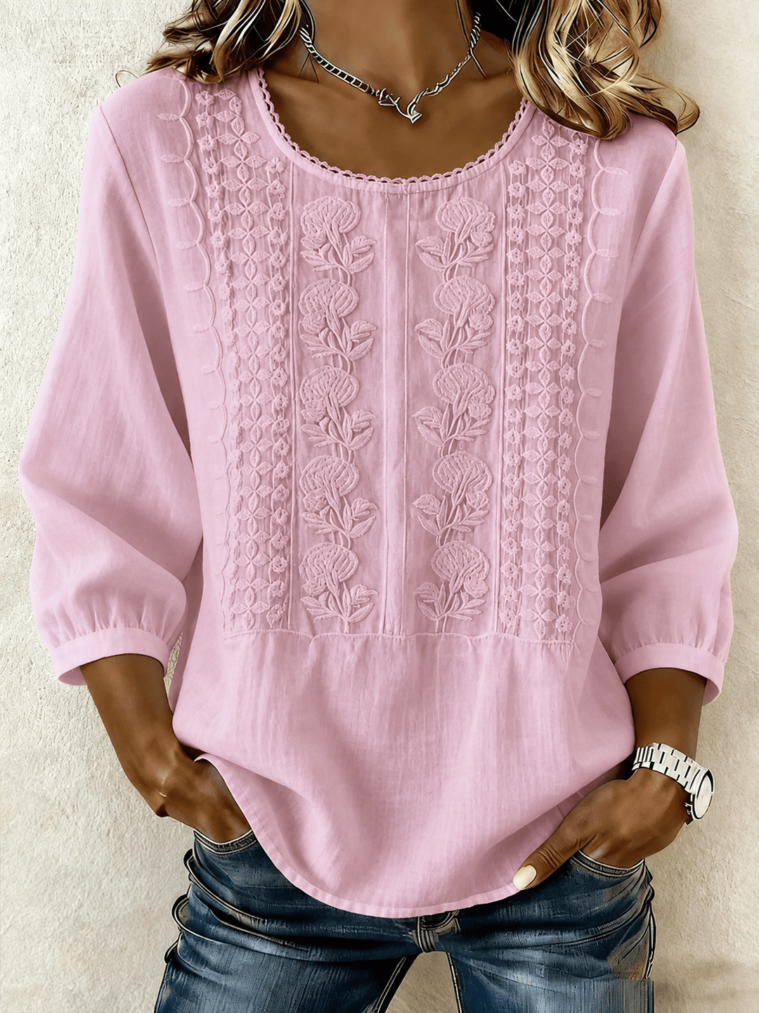 Amélie | Embroidered Lace Blouse