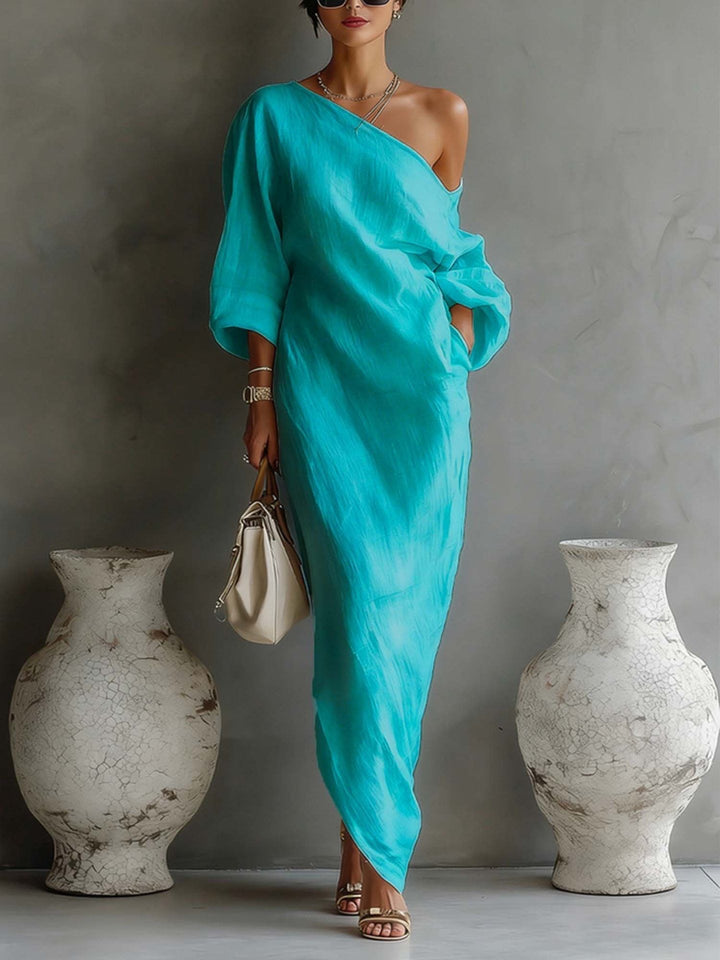 Lindiwe™ | Abstract Drape Maxi Dress