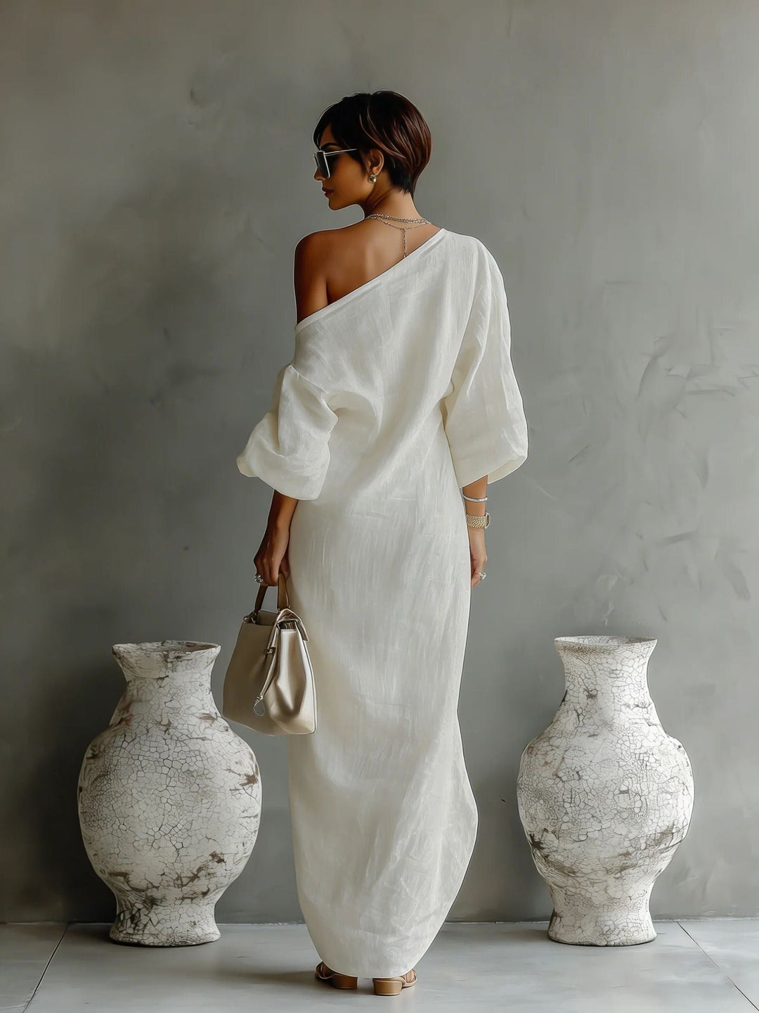 Lindiwe™ | Abstract Drape Maxi Dress