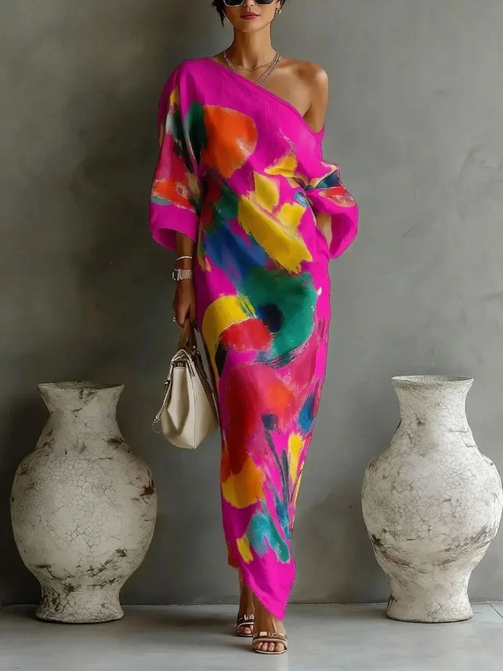 Lindiwe™ | Abstract Drape Maxi Dress