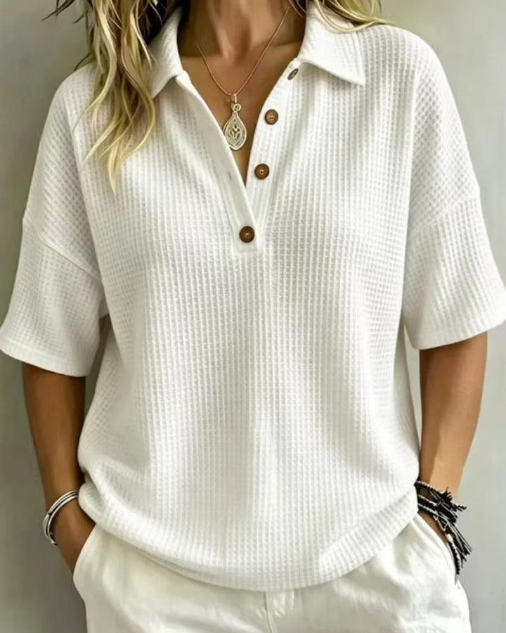Maddison | Relaxed Waffle Polo