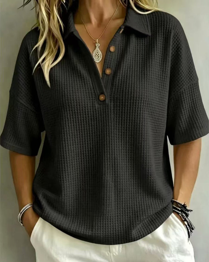 Maddison | Relaxed Waffle Polo