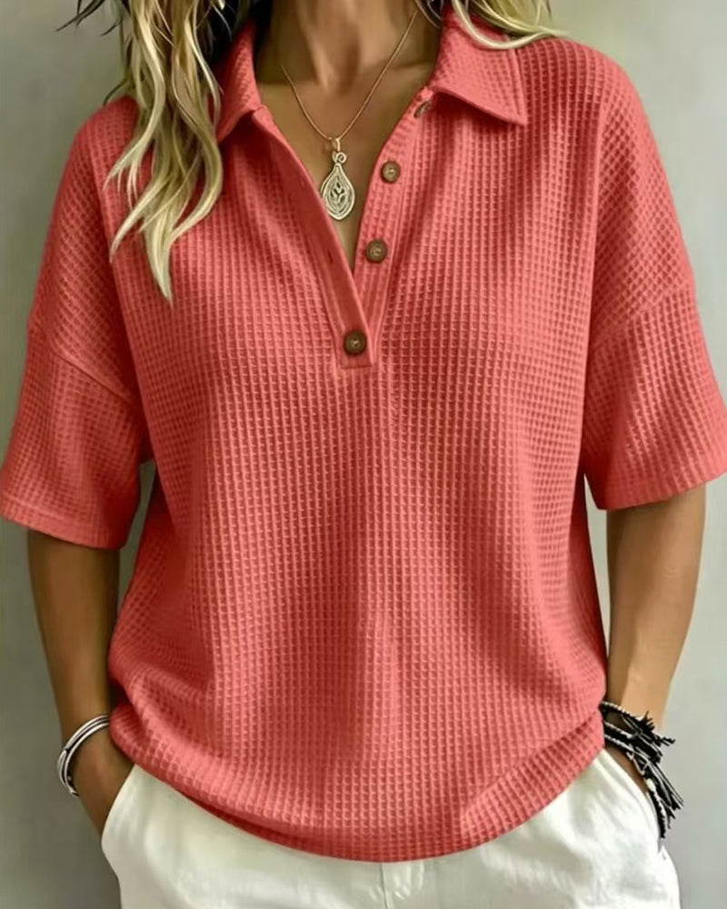 Maddison | Relaxed Waffle Polo