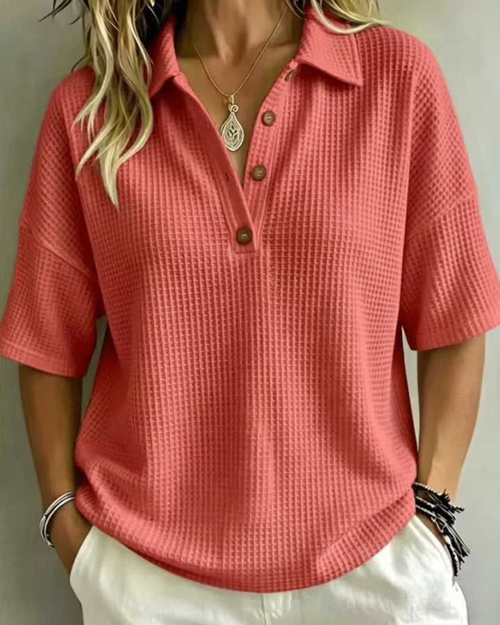 Maddison | Relaxed Waffle Polo
