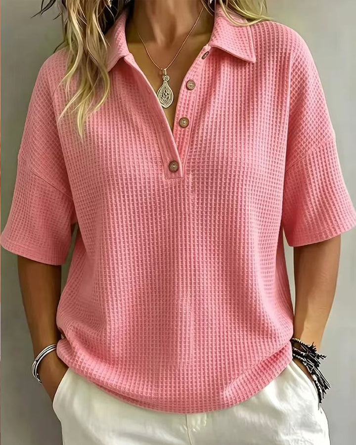 Maddison | Relaxed Waffle Polo