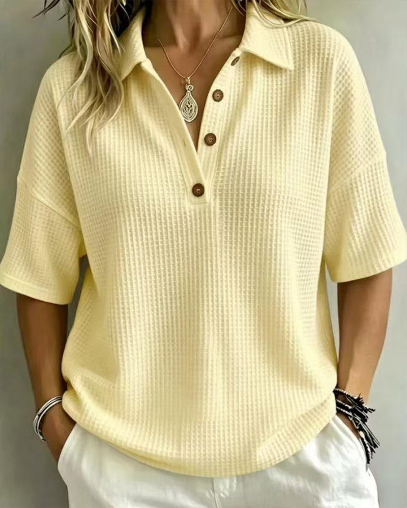 Maddison | Relaxed Waffle Polo