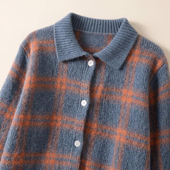 Grace | Plaid Knit Cardigan