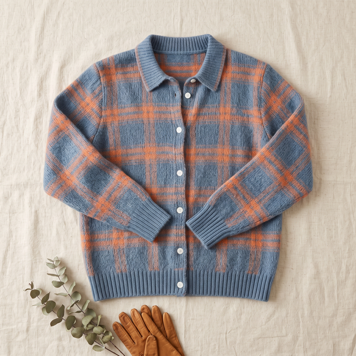Grace | Plaid Knit Cardigan