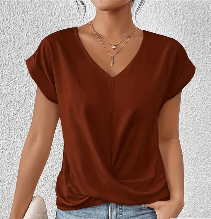 Slimming V-Neck Top for Tummy Control