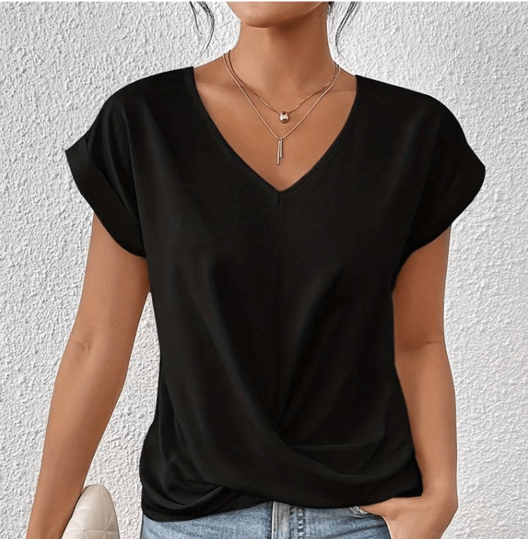 Slimming V-Neck Top for Tummy Control
