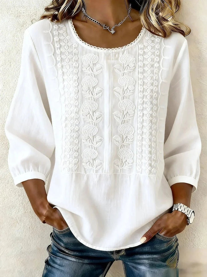Amélie | Embroidered Lace Blouse